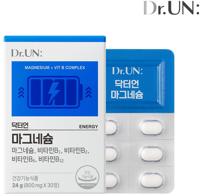 닥터언 마그네슘 100% 비타민 B군 함유, 1박스, 30정