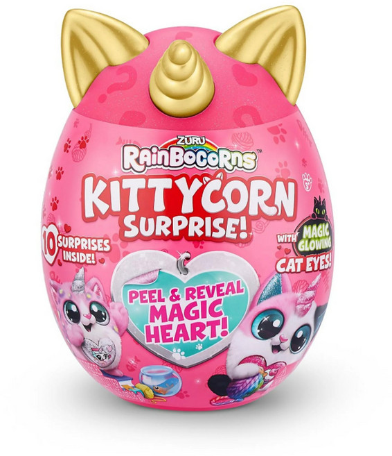 Rainbocorns Kittycorn 1 [] 레인보우 콘즈 키티콘 봉제인형 고양이 서프라이즈, 1개