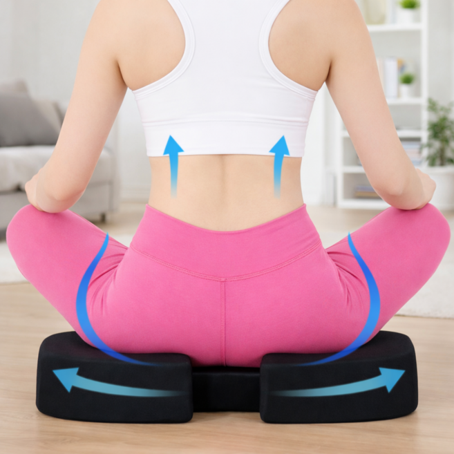 그로우파파 3D 고밀도 엉덩이 꼬리뼈방석, 블랙