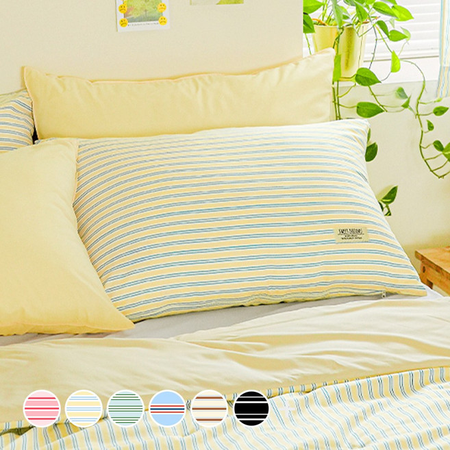 더자리 모던스트라이프 누빔 베개커버