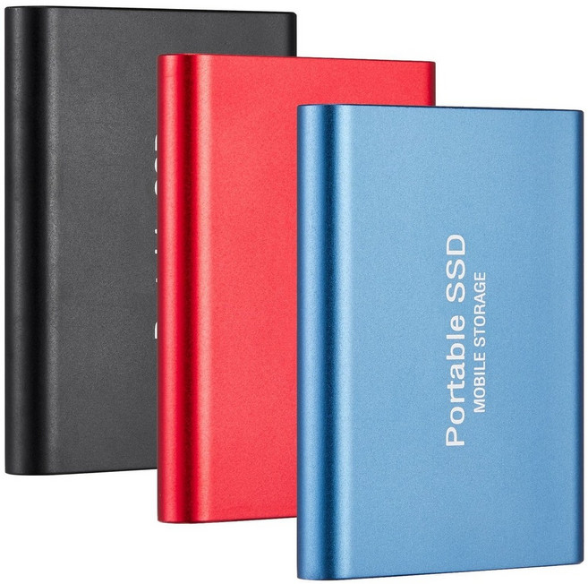 ssd외장하드4tb 휴대용 외장 SSD 고속 여행용 사무용 블랙 500GB, 1TB, 레드