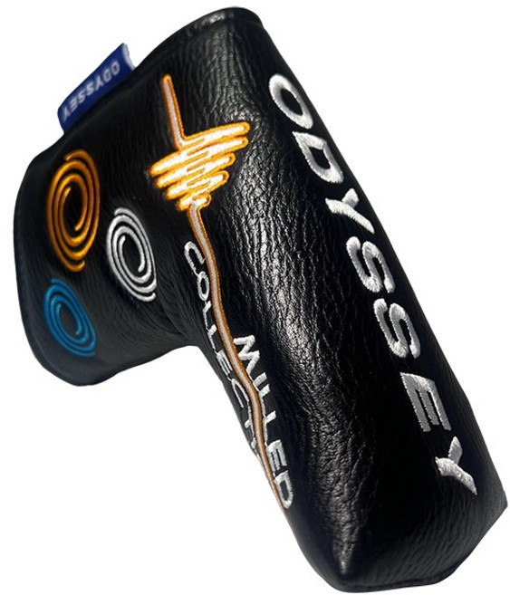 RENMINGFF 오디세이 골프 퍼터 커버 반원형 퍼터 커버 자석 클로저 캡 직선형, 1개, 블랙