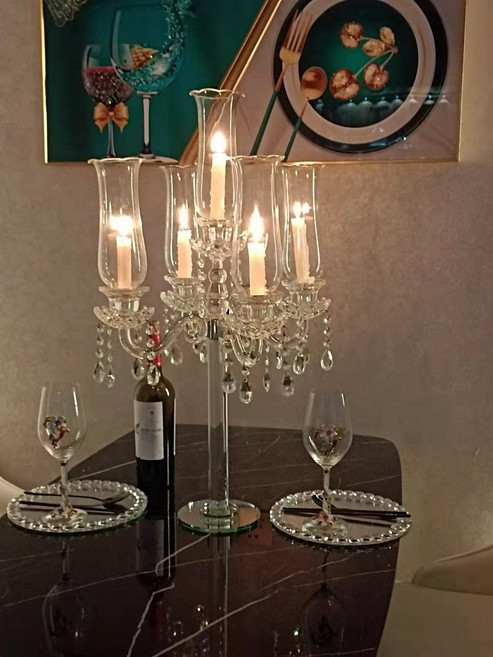 엔틱 크리스탈 북유럽 럭셔리 우아한 장식품 웨딩 철제, 056C 42x72cm 높이