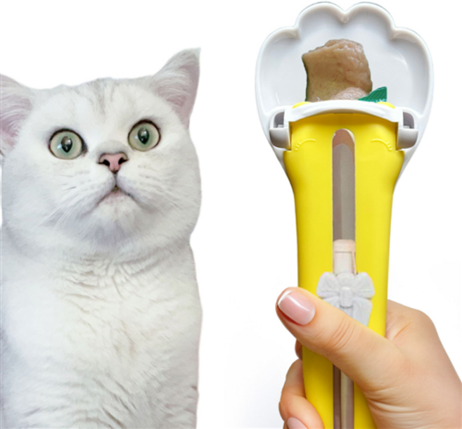 츄르 스푼 고양이 츄르 짜개 스틱 스푼, 핑크, 2개