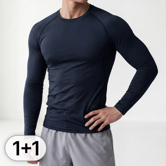 루크 2개 세트 기능성 긴팔 이너 언더레이어 남성 티셔츠 남자 골프 축구 상의 스포츠 웨어 사계절 봄가을 내의
