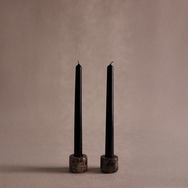 엘캔들 에센셜 컬러 테이퍼 캔들 리얼블랙, 6개, 56g, 무향