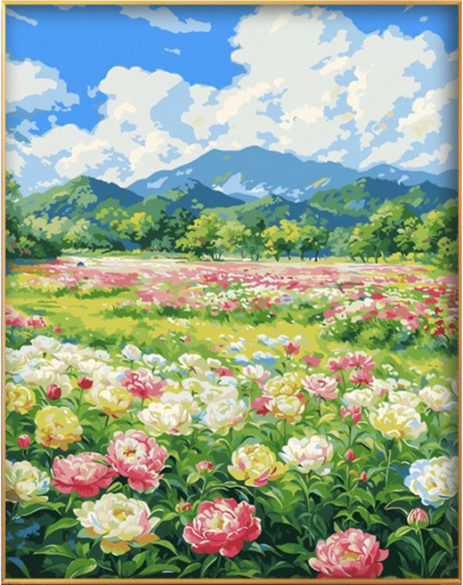 코지하루 DIY 명화그리기 물감 2세트 유화 그림 그리기 아크릴화 40x50, 모란 핀 산들A 40x50 (B656), 1개