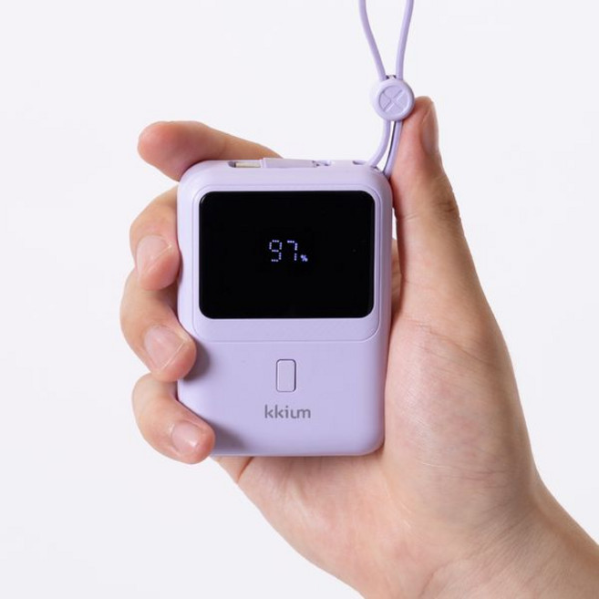 끼움 기내반입 10000mAh 4in1 고속 도킹형 PD22.5W 미니 보조배터리, 라벤더