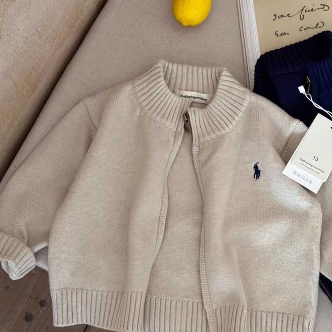 兒童針織開衫 條紋拉鍊毛衣外套 秋季新款