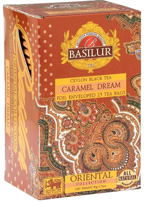 바실러티 차 캐러멜 드림 티백 25봉투 풍미 우유 차 화이트데이 발렌타인 신생활 71997, 1개, 1개입, 1g