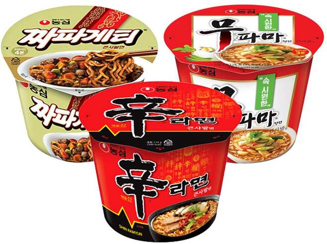 농심 큰컵 12컵 (무파마4컵+짜파게티4컵+신라면4컵), 12개