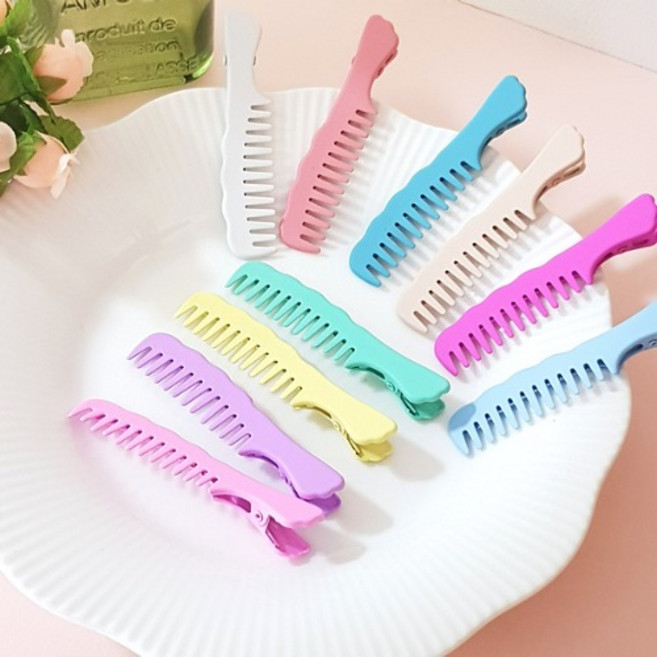 10개) 빗모양컬러집게핀 걸그룹 머리핀 하이틴 집게핀