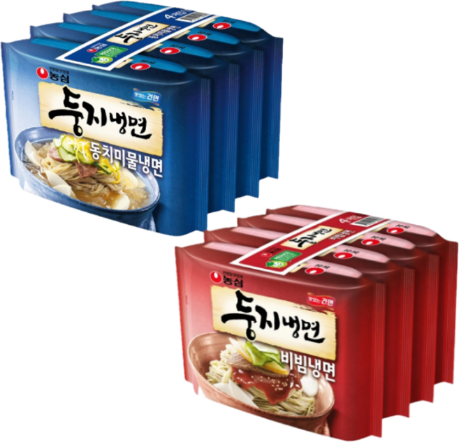 둥지냉면 2종세트 8봉 비냉 4입 동치미물냉 4입 건면