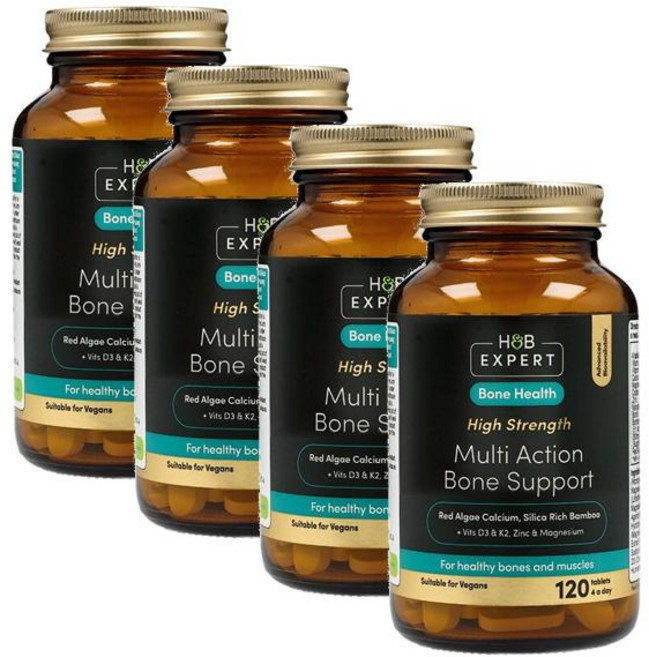 홀랜드앤바렛 멀티 액션 본 서포트 칼슘 마그네슘 아연 Holland & Barrett Multi Action Bone Support, 4개, 120정
