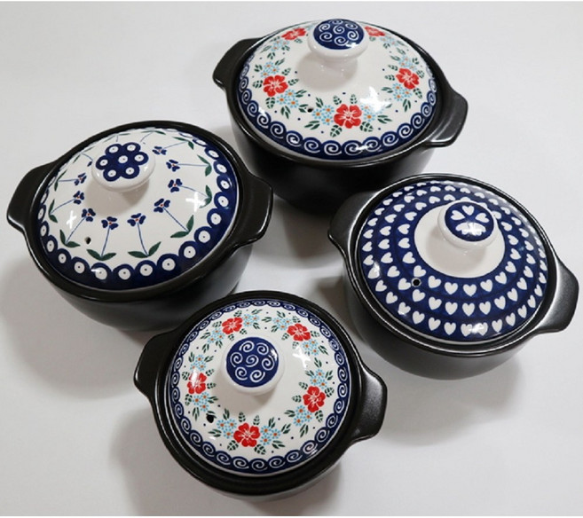 [세제세척가능] 로얄벤톤 블루스톤 무균열 하이라이트 뚝배기 가정용 계란찜뚝배기, 2호, 1개