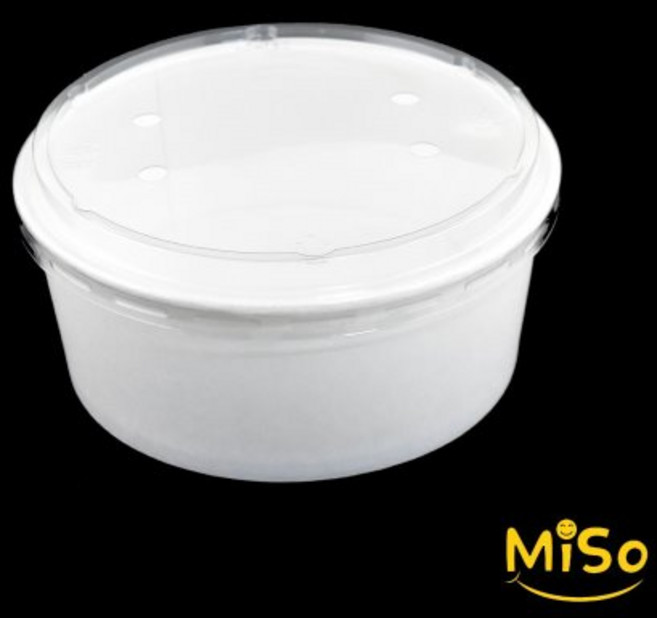 1350CC종이용기 1350종이용기 비빔밥용기 떡볶이용기 어묵용기 비빔밥포장 종이그릇 투명타공 백색 300세트, 1개, 300개