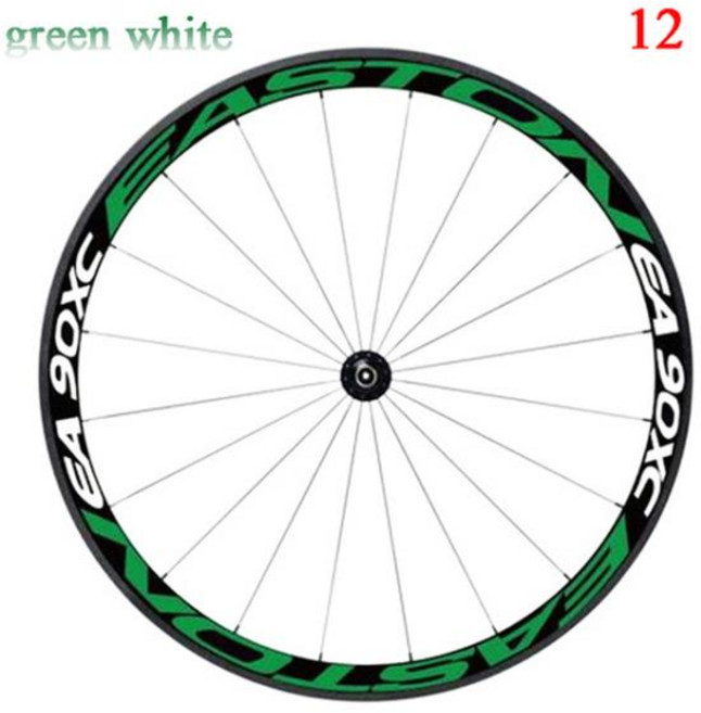 1면 자전거 타이어 반사 스티커 휠 스포크 안전 경고등 26/27 인치 액세서리, 12 green white, 1개