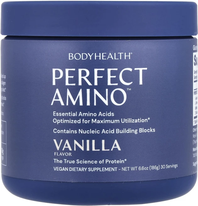 행복하고 건강하게 BodyHealth Perfect Amino™ 바닐라 186g(6.6oz) 백년회로하세요, BodyHealthPerfectAmino바닐라186g6, 186g - 쿠팡