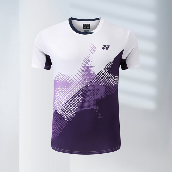 YY 羽球服 排汗速乾羽球短袖比賽隊服情侶款跑步健身, 白色男上衣,XL