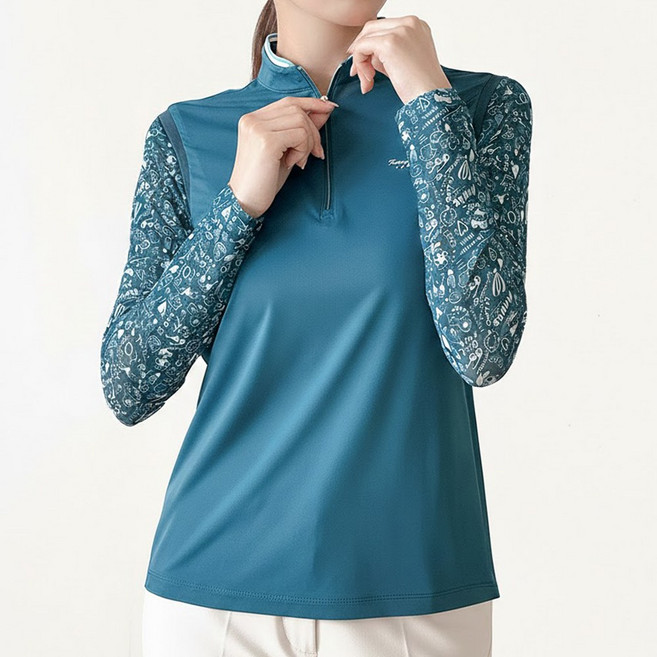 김영주스포츠 여성 메쉬소매스판티셔츠 KRWT8037 봄 여름 가을 골프 등산 산책 데일리 시스루 집업