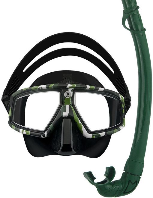 프렌젤 프리다이빙 마스크스노클 세트, FZM02 앰버센터 밀티터리세트