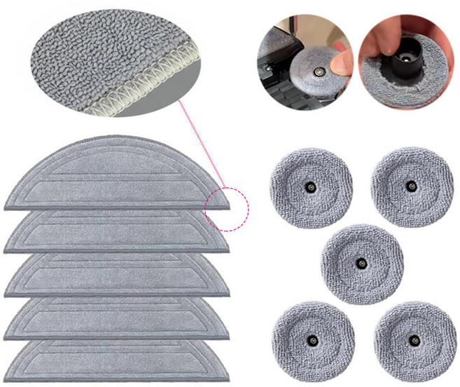 휘서맘 로보락 S9 MAX V Ultra 소모품 물걸레 5개 사이드 물걸레 5개 1세트 1년 사용분, 5+5