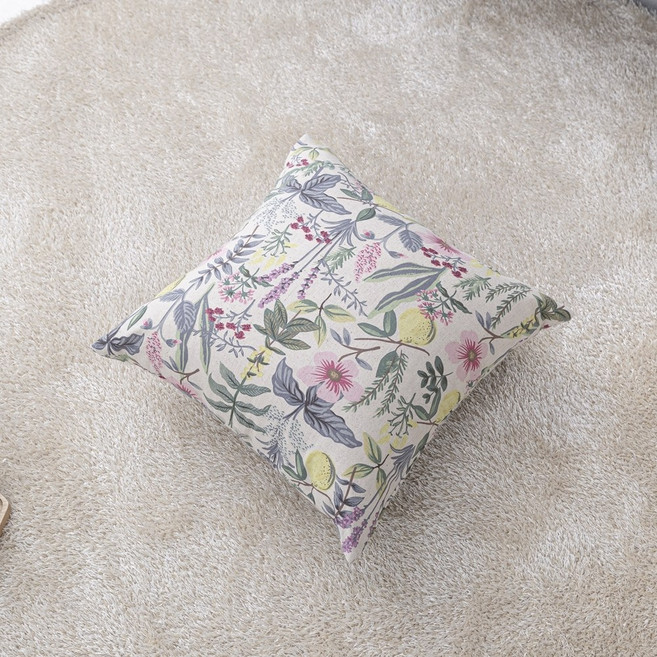 올뎃홈 화사한 플라워방석 플라워쿠션 방석커버 쿠션커버 린넨방석 린넨쿠션 꽃무늬 커버분리형 솜선택 40x40 50x50 3종택1