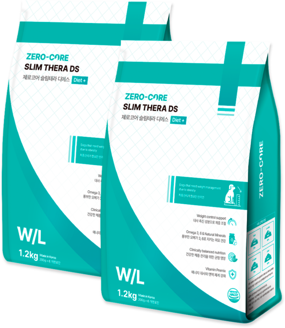 제로코어 강아지 처방식사료, 2개, 1.2kg, 다이어트(체중감소)