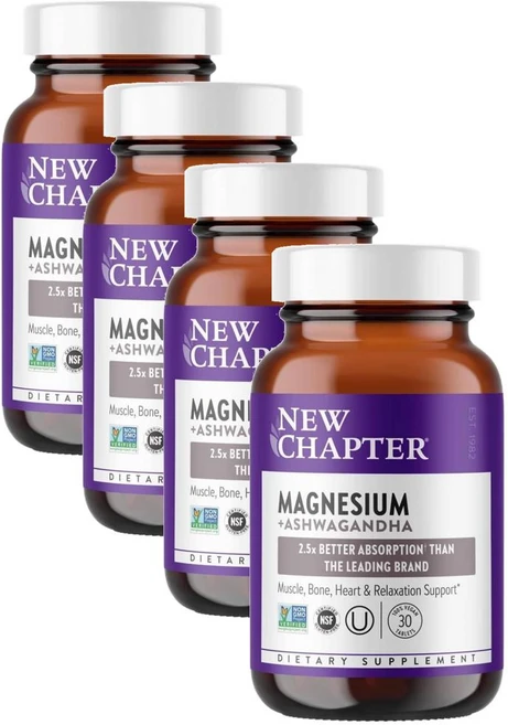 뉴챕터 마그네슘 아슈와간다 New Chapter Magnesium Ashwagandha, 4개, 30정 - 쿠팡