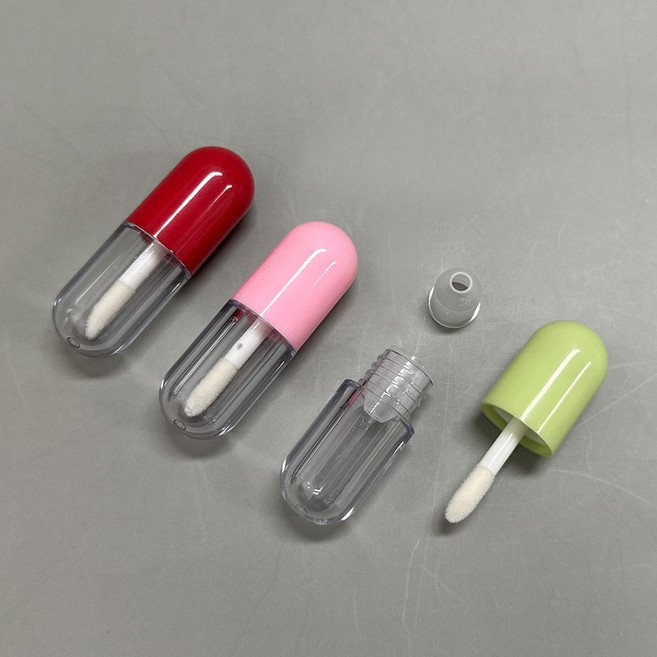 포포라운지 틴트 공병 투명 미니 립글로즈 용기 휴대용 여행용 화장품 소분 케이스, 1개, 알약 립글로즈 핑크