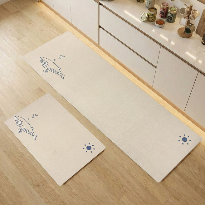 모레아오브제 빨아쓰는 소프트 규조토 주방매트 발매트 1+1 세트 일러스트 플라워 16종, DRA-2606