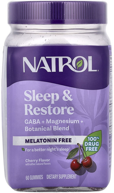 Natrol 슬립 & 리스토어 구미젤리 멜라토닌 무함유 체리 구미젤리 60개, Natrol슬립리스토어구미젤리멜라토닌무함유체리구미젤리6