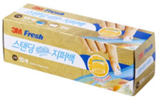 3M 후레쉬 스탠딩 슬라이드 지퍼백 봉투 소형 2개, 1개