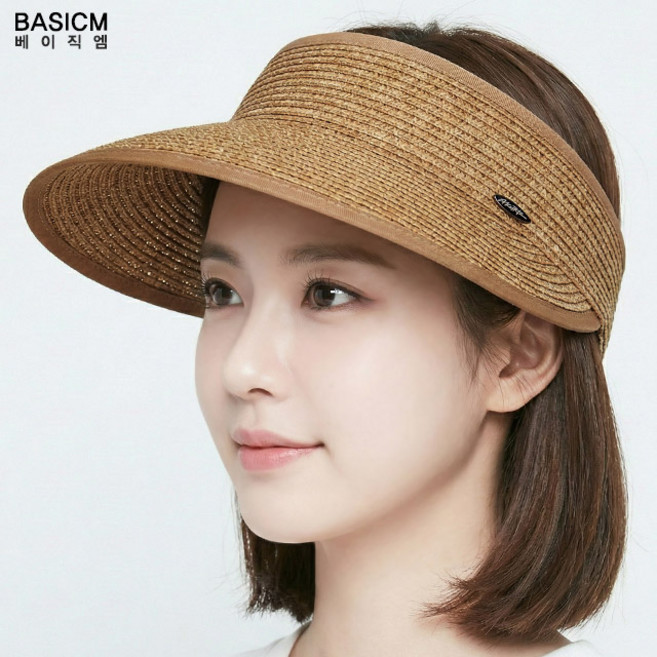 여름 지사썬캡 돌돌이 뒷버클밴딩 라인엣지 시원한 밀짚 휴대하기 좋은 모자