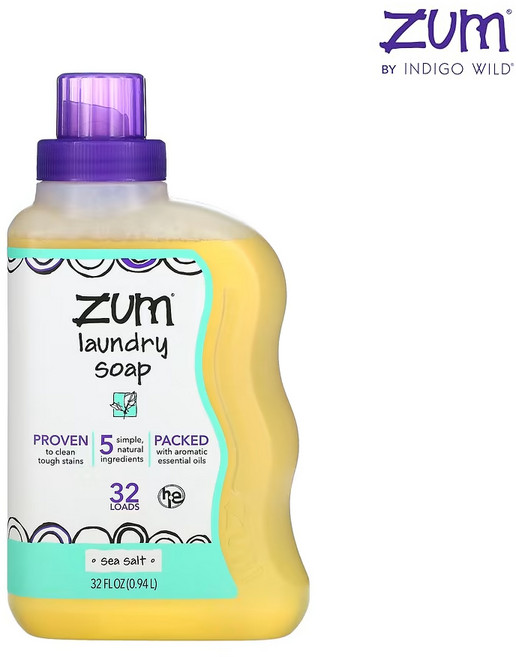 줌 런드리 솝 씨솔트 바다소금 세탁세제 세탁비누 907g 코코넛 오일 빨래 얼룩 때 제거, 1개