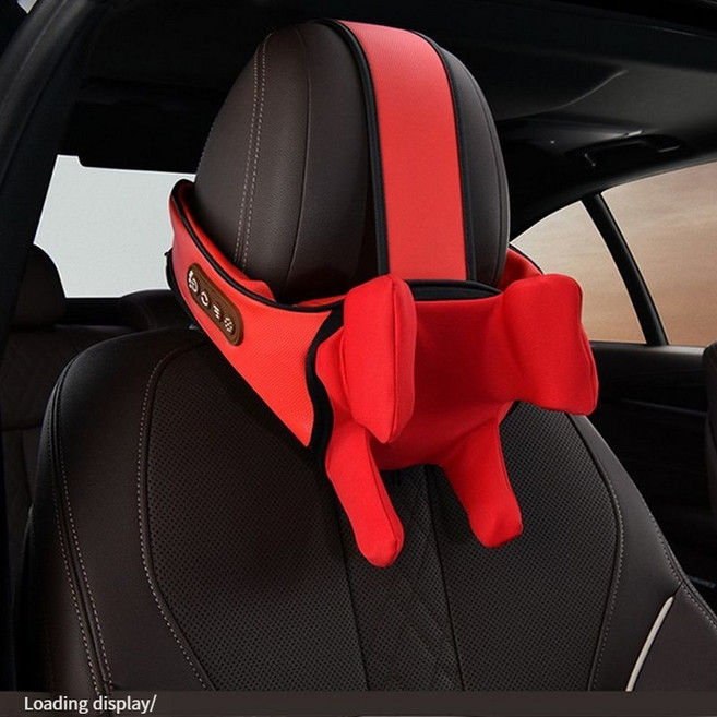 차량용 손반죽 목베개 마사지기 헤드레스트 겸용, 그레이