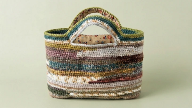 핸드메이드 코바늘 뜨개 가방 보스턴 토트백 자수 안감 수납백