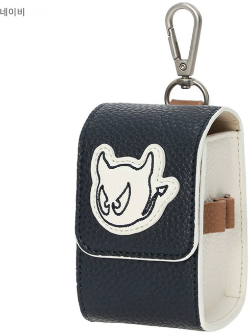 WAAC Grainy Synthetic Leather 볼 파우치 왁 골프웨어 볼 파우치 정품, 네이비