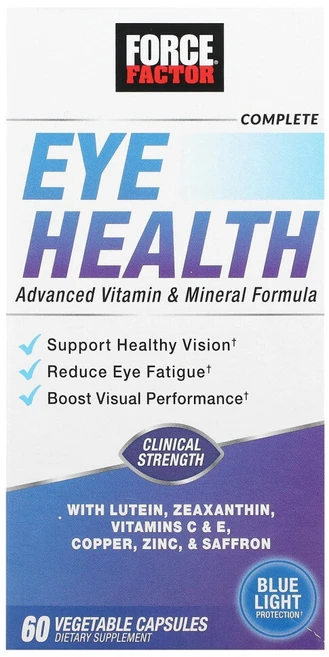 Force Factor 컴플리트 아이 헬스 고급 비타민 미네랄 포뮬러 60 베지캡슐, 1개, 60정 - 쿠팡