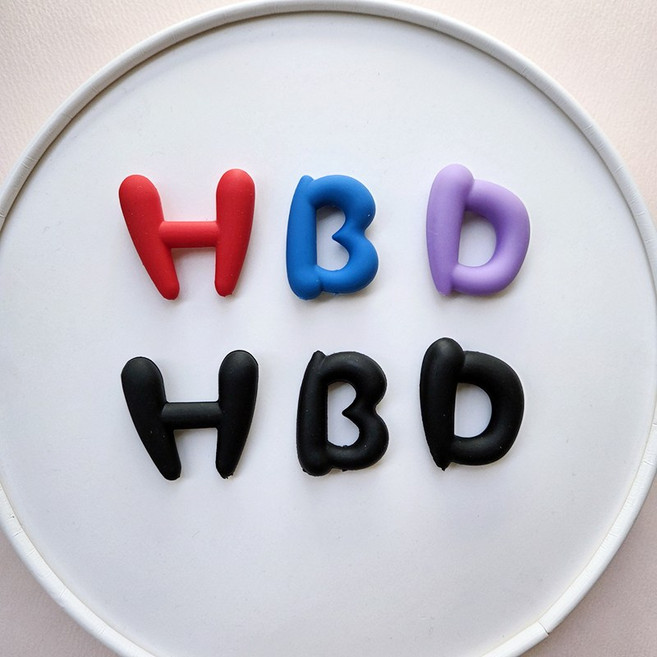 알파벳HBD 생일케이크토퍼 알파벳HBD토퍼, 블랙, 1개