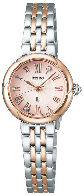 SEIKO 精工 LUCIAT GRANDE 指針石英鑽石錶盤女士金屬腕錶 SSWA006
