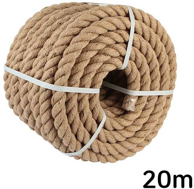 파파가든 마닐라로프 줄다리기줄 줄넘기 뚜꺼운 밧줄 28mm, 1개, 브라운