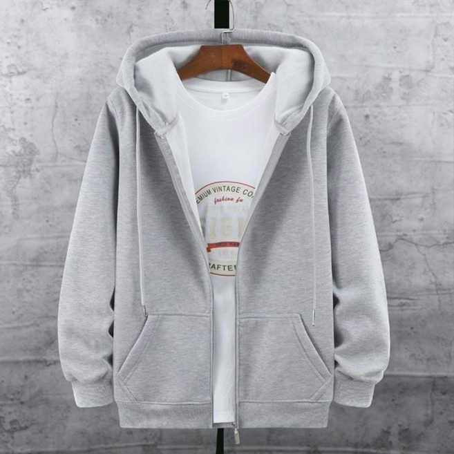2500배송 기모 심플 남여공용 오버핏 후드집업 루즈핏 후드티셔츠