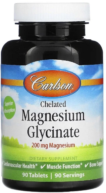 Carlson 칼슨 킬레이트화 마그네슘 글리신산 200mg 90정 3개월분, 1개 - 쿠팡