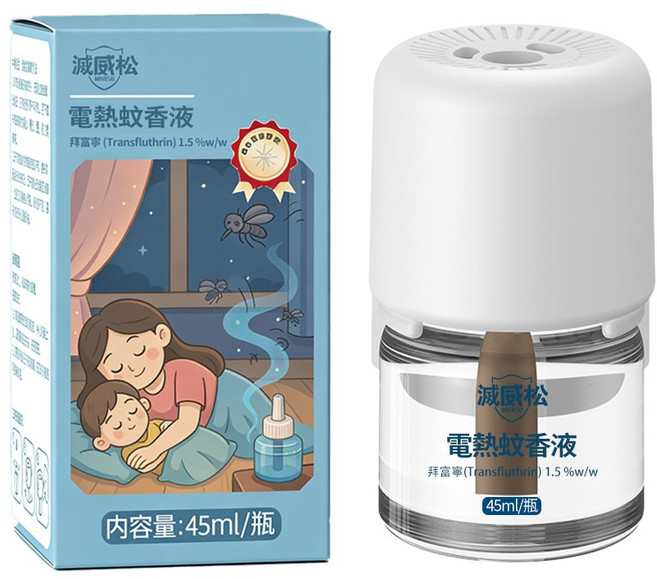 滅威松 液體電蚊香, 1套器加熱器,3瓶蚊香液