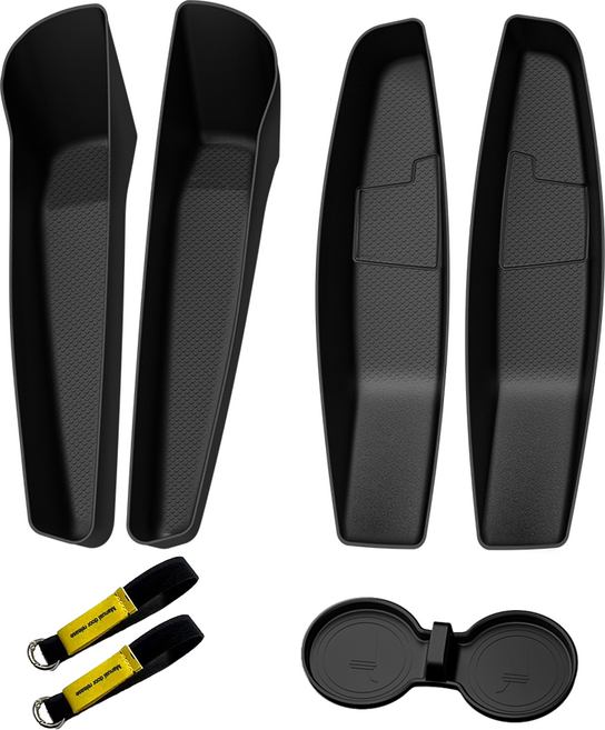 Vihimai 테슬라 모델Y 주니퍼 모델3 하이랜드 전용 TPE 도어 포켓 수납함 및 실리콘 물컵 받침 및 비상 탈출 스트랩 세트, Model Y Juniper(2025-2026), 1세트