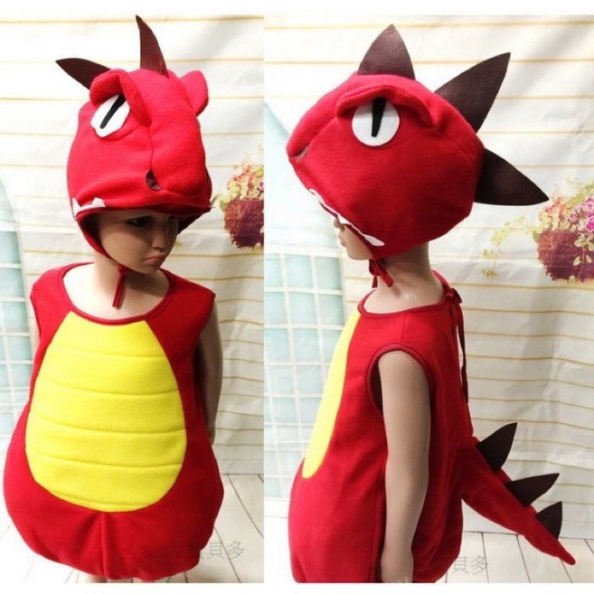 兒童澎澎恐龍變裝服, 紅色, 1個