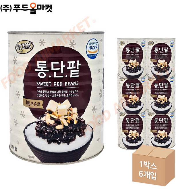 리치스 통단팥, 3kg, 6개