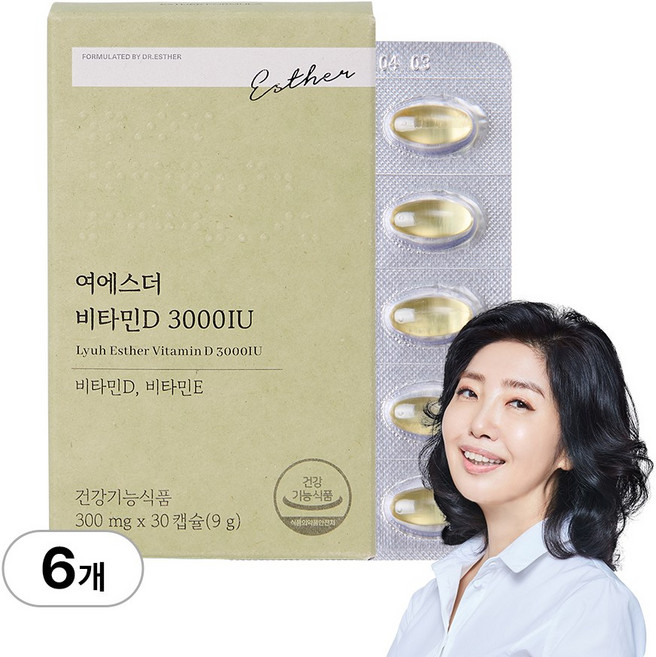 [본사직영] 여에스더 비타민D 3000 IU 비타민디 국민영양 프로젝트, 30정, 6박스