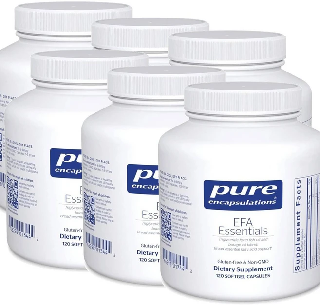 퓨어인캡슐레이션 EFA 에센셜 피쉬오일 보리지오일 블렌드 소프트젤 Pure Encapsulations, 120정, 6개 - 쿠팡